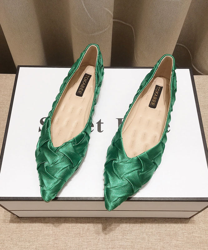 New Green Comfortable Soft Flat Feet Shoes Pointed Toe