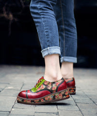 Sheepskin Printed European And American Style Lace Up Casual Shoes