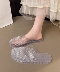 Black Comfortable Splicing Clear Slide Sandals