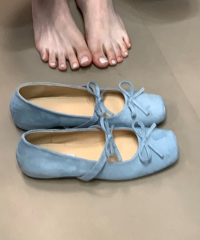 Chic Bow Splicing Flat Feet Shoes Yellow Suede