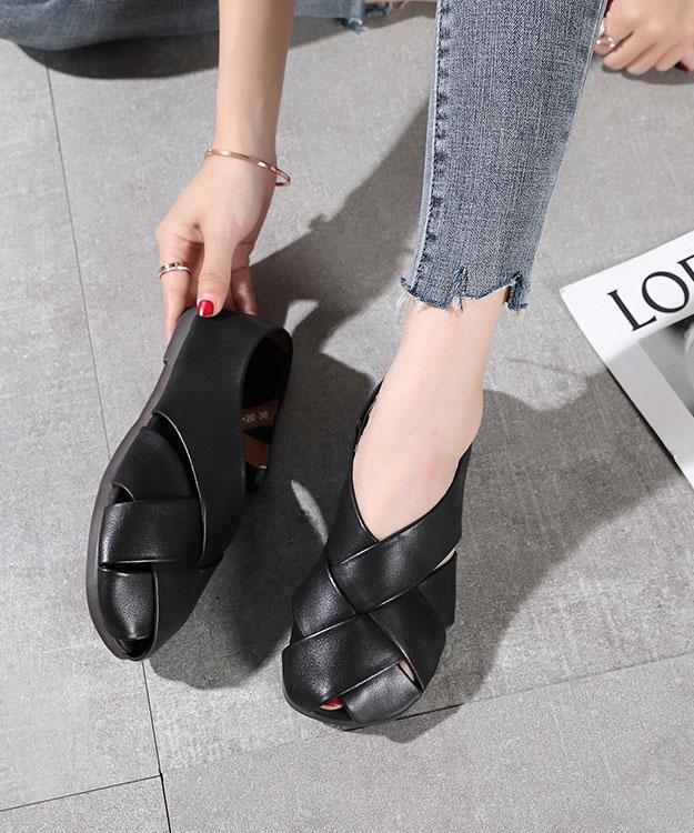 Black Hiking Sandals Hollow Out best sandals for walking