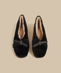 Women Splicing Khaki Fuzzy Wool Lined Chunky Shoes