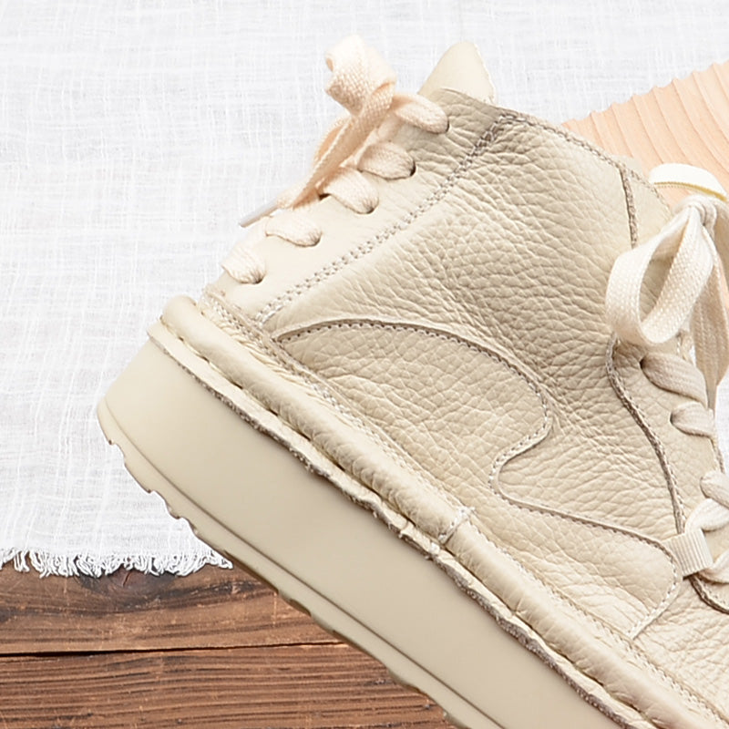 Autumn Leather Thick-Soled Retro Casual Boots