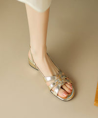 Stylish Red Splicing Chunky Sandals Hollow Out Peep Toe