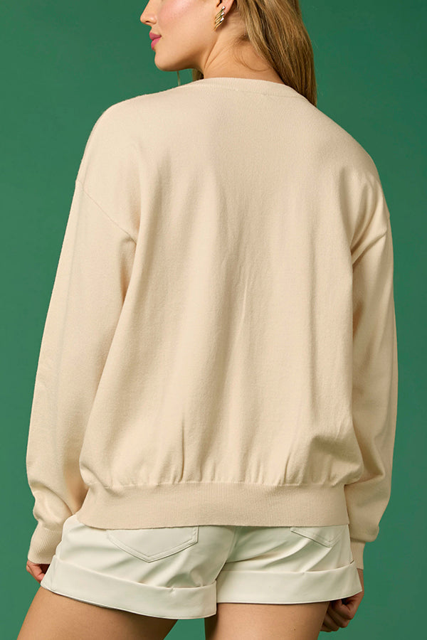 Christmas Soldier Sequined Casual Sweatshirt