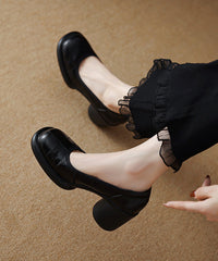 Chic Comfy Brown Cowhide Leather Embossed Loafer Shoes