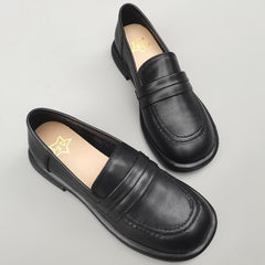 Summer Retro Solid Leather Casual Shoes