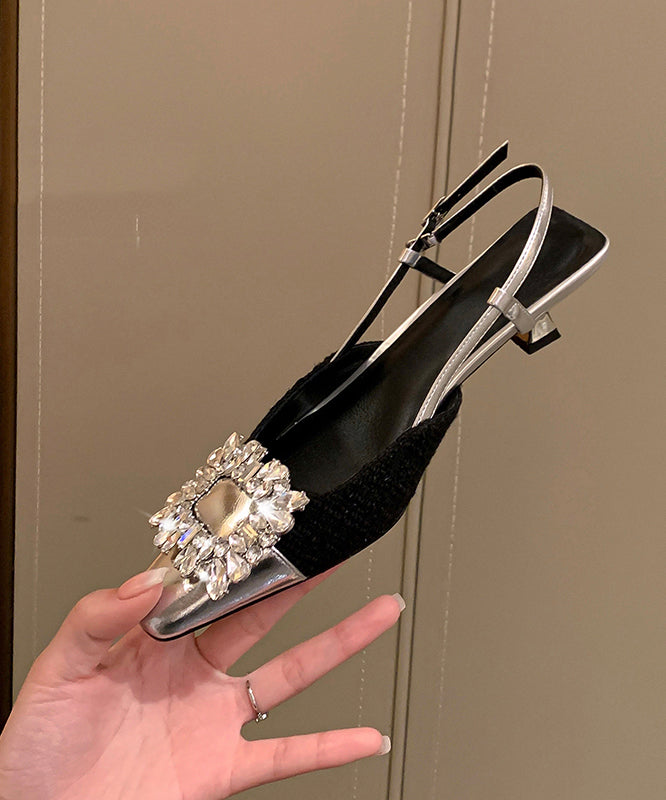 Rose Sandals Hollow Out Splicing High Heel Sandals