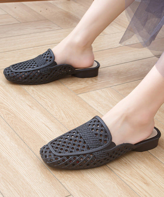 Apricot Hollow Out Breathable Soft Slide Sandals