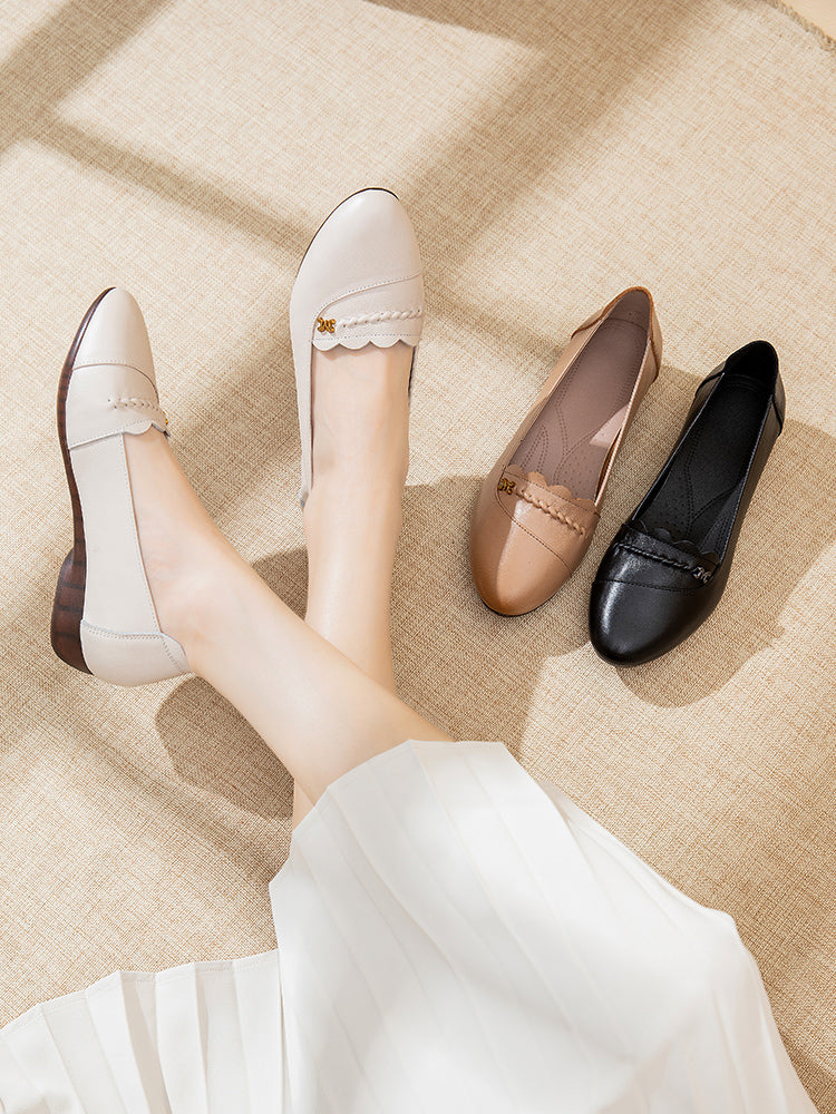 Summer Autumn Leather Soft Retro Casual Shoes