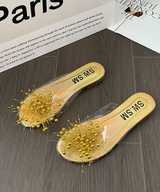 Nail Bead Flat Bottomed Transparent Fish Mouth Slide Sandals
