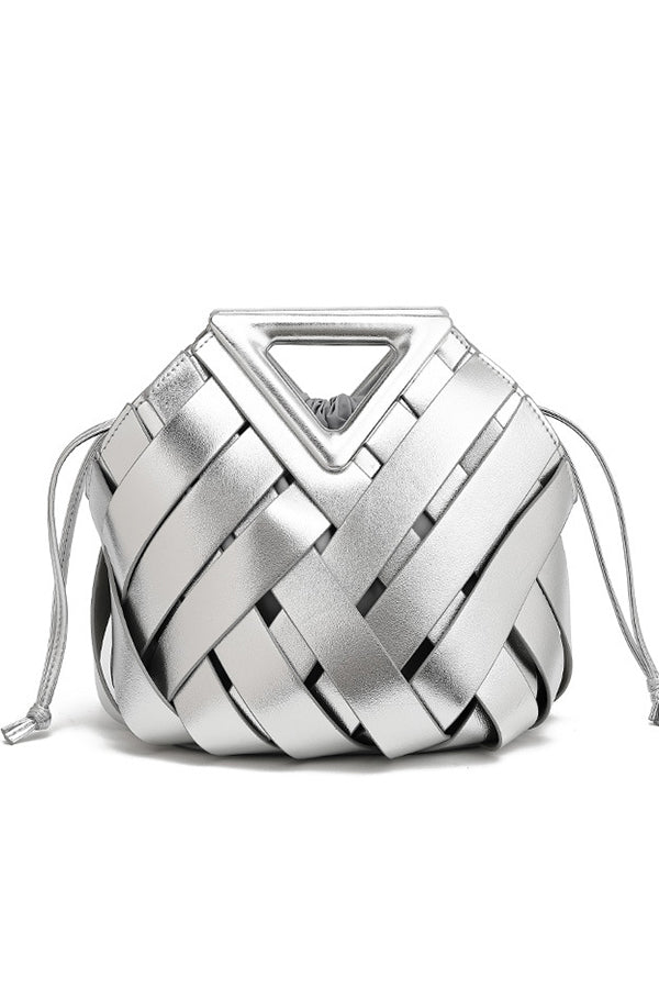 Triangle Woven Large-capacity Handbag