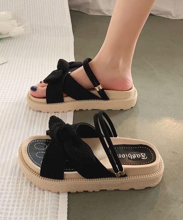 Green Platform Stylish Splicing Slide Sandals Peep Toe