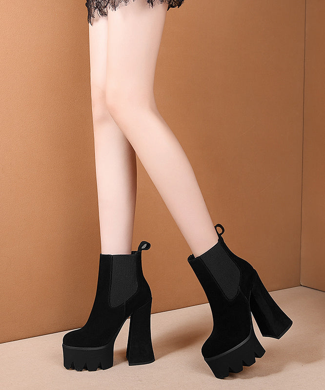 Khaki Splicing Platform High Heel Boots