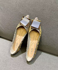 Stylish Splicing Flats Blue Satia Pointed Toe Sequined