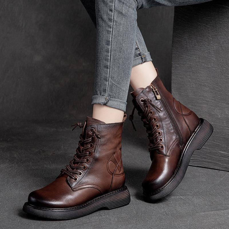 Autumn Winter Retro Casual Leather Boots