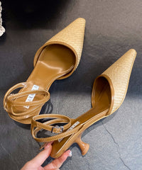 Blue High Heel Faux Leather Beautiful Splicing Sandals