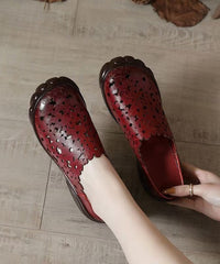 Comfy White Flat Shoes Splicing Hollow Out