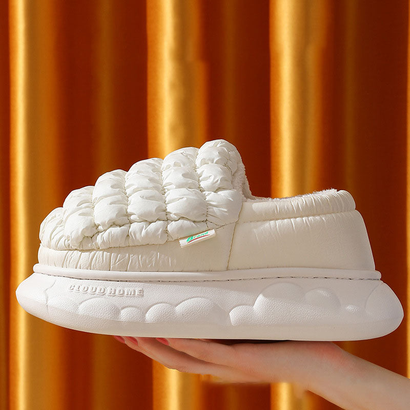 Winter Grid Household Warm Cotton Shoes