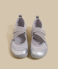 Handmade Splicing Flat Shoes For Women Red Breathable Mesh