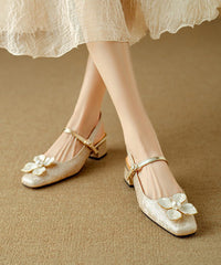 Green Chunky Floral Faux Leather Sandals