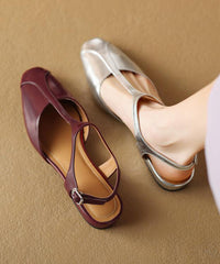 Mulberry Sandals Cowhide Leather Splicing Hollow Out