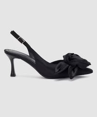 Stylish Black Floral Splicing High Heel Sandals Pointed Toe