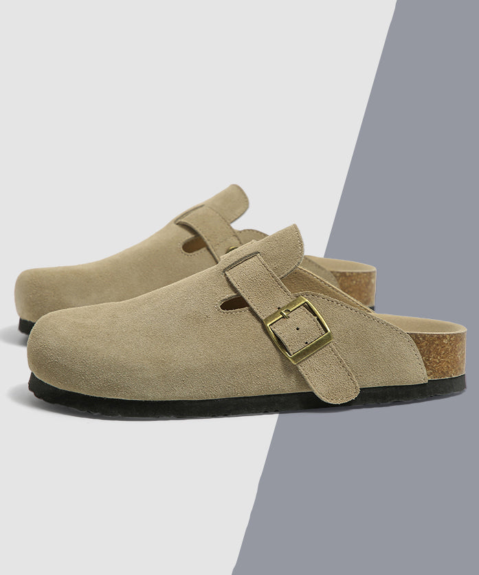 Beige Simple Versatile Lazy Baotou Slide Sandals