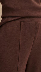 Meet The Autumn Ribbed Zipper Neck Sweatshirt and Elastic Waist Pocketed Loose Pants Set