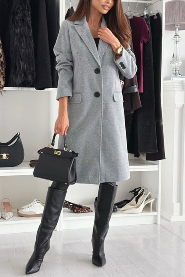 Casual Lapel Long Sleeve Single Breasted Loose Coat