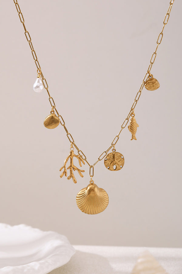 Beach Style Shell Pearl Necklace