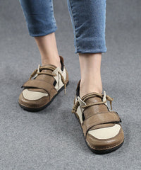 Casual Beige Flat Shoes For Splicing Flat Feet Shoes
