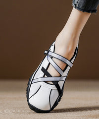 Blue Breathable Mesh Flat Shoes For Splicing Cross Strap