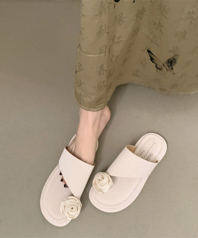 Purple Floral Toe Set Slippers