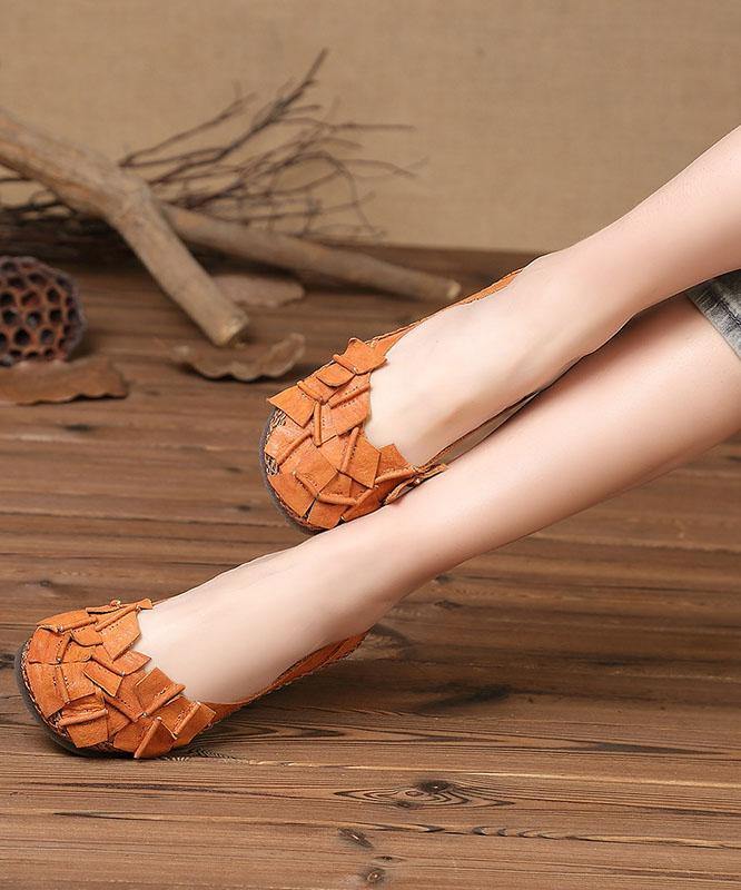 Brown Flat Feet Shoes Splicing Flats