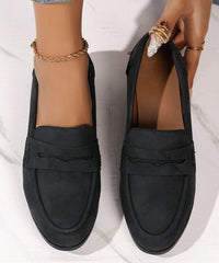 Pink Suede Solid Cozy Flat Shoes For Loafer Shoes