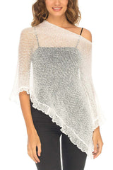 Solid Color Loose-fitting See-through Irregular Casual Cover-up