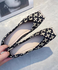 Beige Print Flat Feet Shoes Cotton Fabric New