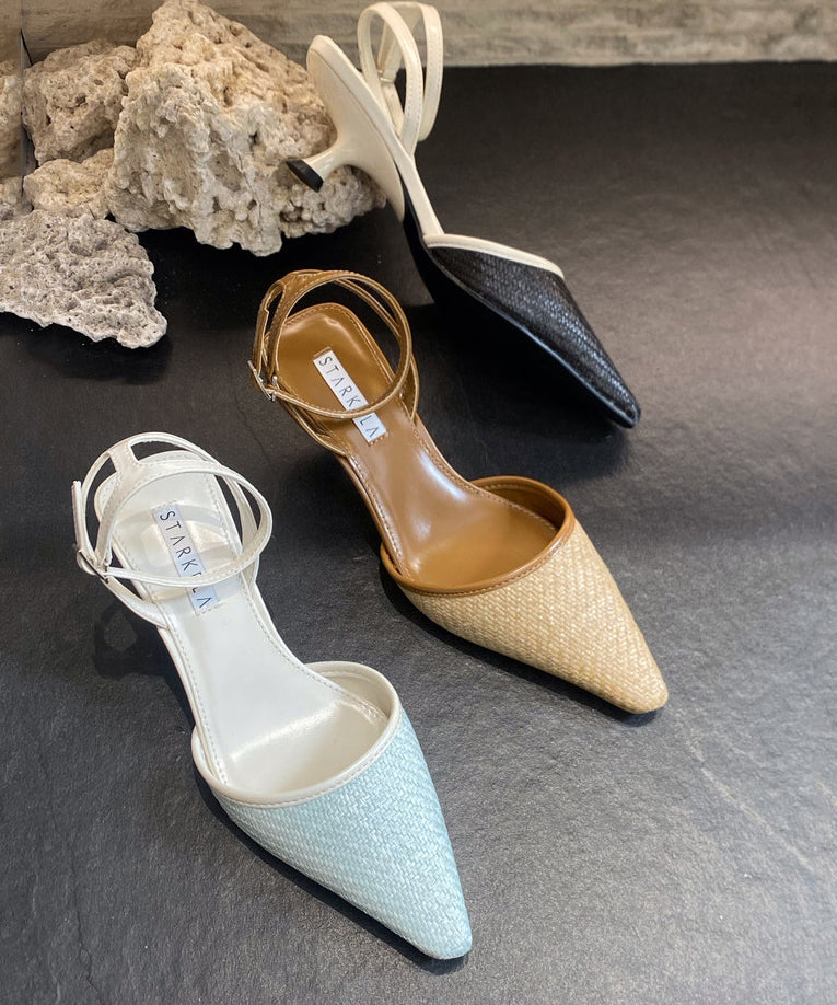 Blue High Heel Faux Leather Beautiful Splicing Sandals