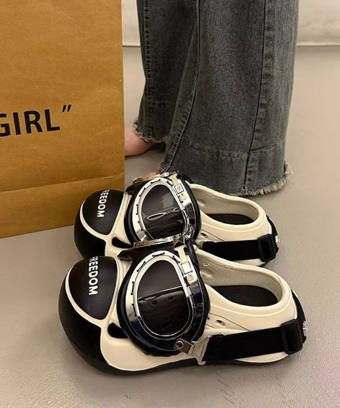 Silver Splicing Chic Platform Slide Sandals