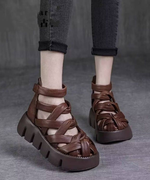 Summer Black Hollow Out Roman Sandals