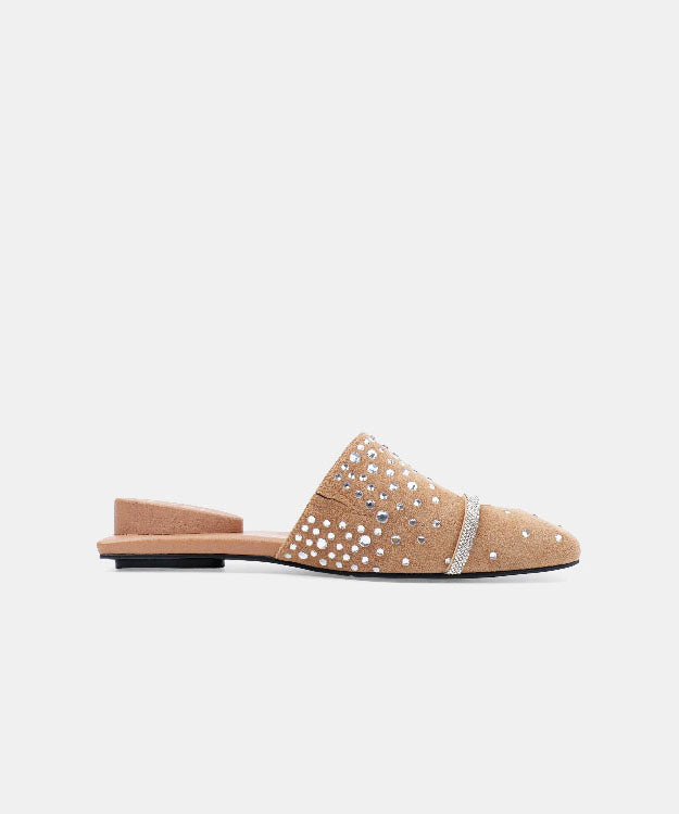 Stylish Splicing Black Faux Leather Hollow Out Slide Sandals