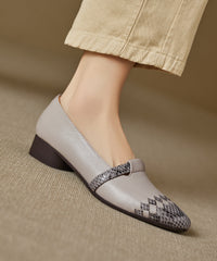 Classy Black Splicing Sheepskin Chunky Shoes