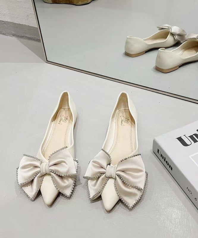 Black Bow Splicing Comfy Flat Shoes