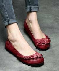 Handmade Retro Mulberry Flat Shoes For Cowhide Leather