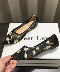 Spring Embroidery Mesh Flat Shoes