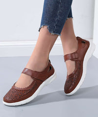 Summer Comfortable Cowhide Leather Sandals Hollow Out