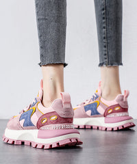 Yellow Platform Suede Comfy Splicing Sport Shoes Lace Up