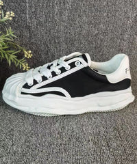 Versatile White Splicing Flat Shoes Cross Strap