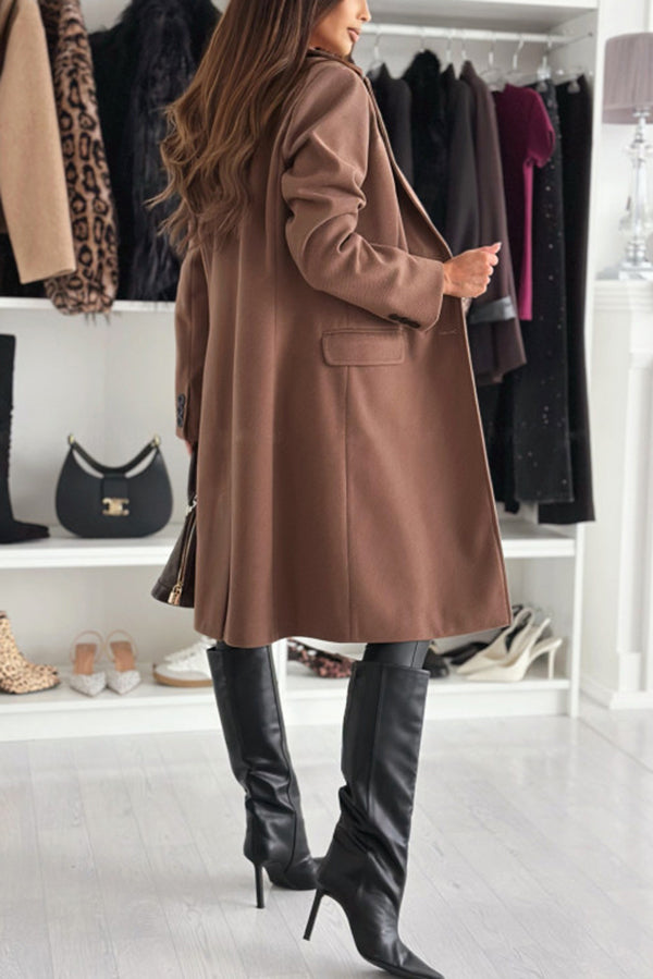 Casual Lapel Long Sleeve Single Breasted Loose Coat
